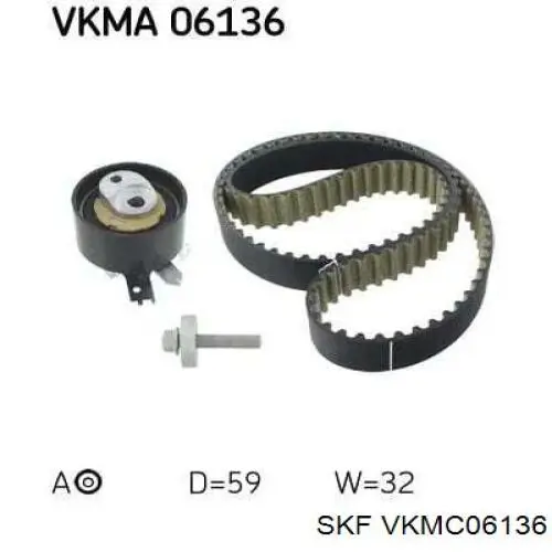ГРМ ремни, комплект SKF VKMC06136 цена, от 106.95 USD