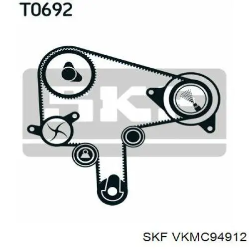 Комплект ремня ГРМ VKMC94912 SKF