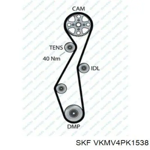 Ремень генератора VKMV4PK1538 SKF