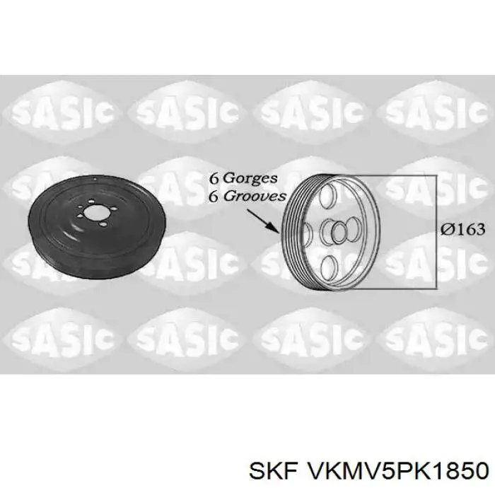 Клиновый ремень SKF VKMV5PK1850 цена, от 11.88 USD