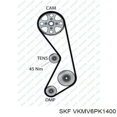 Ремень кондиционера SKF VKMV6PK1400