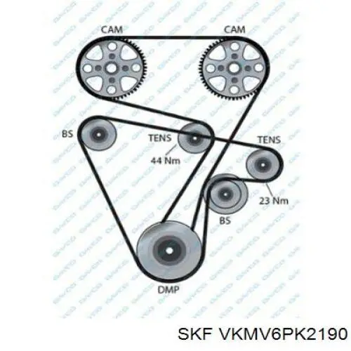 Клиновый ремень SKF VKMV6PK2190 цена, от 18.29 USD