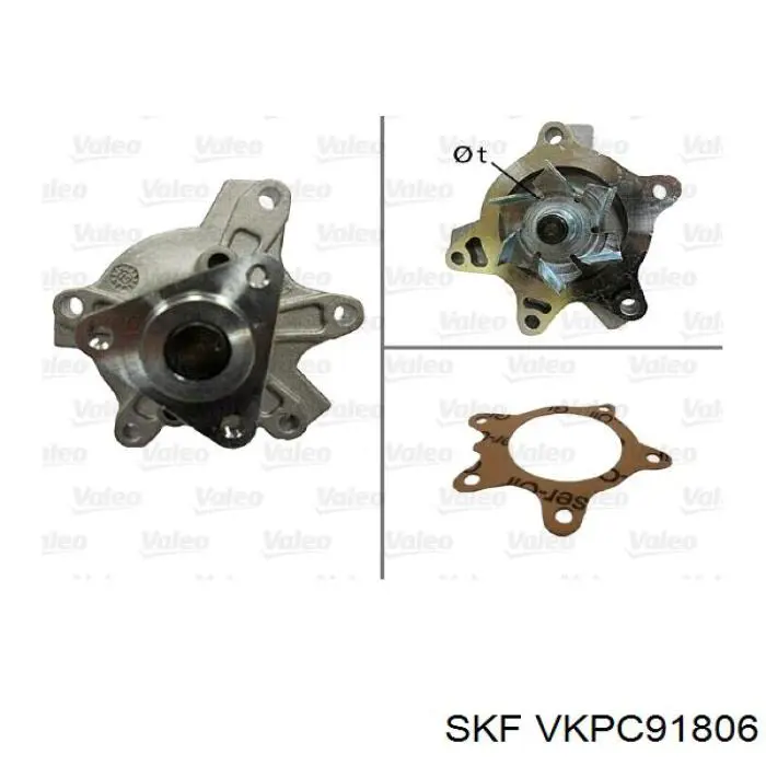 Купить VKPC91806 SKF Насос охлаждения
