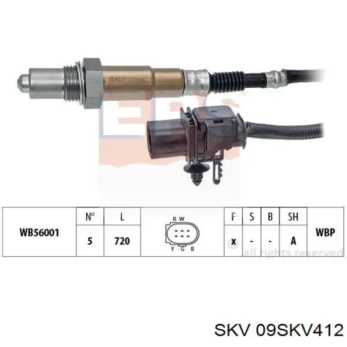 Лямбда-зонд, датчик обедненной смеси 09SKV412 SKV