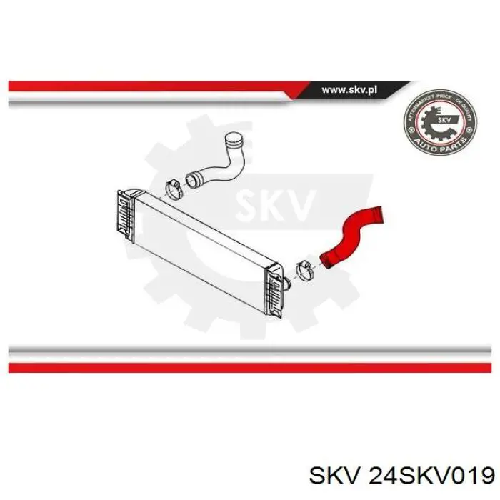 Левый шланг интеркуллера 24SKV019 SKV