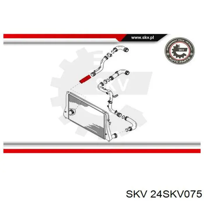 Патрубок интеркулера 24SKV075 SKV