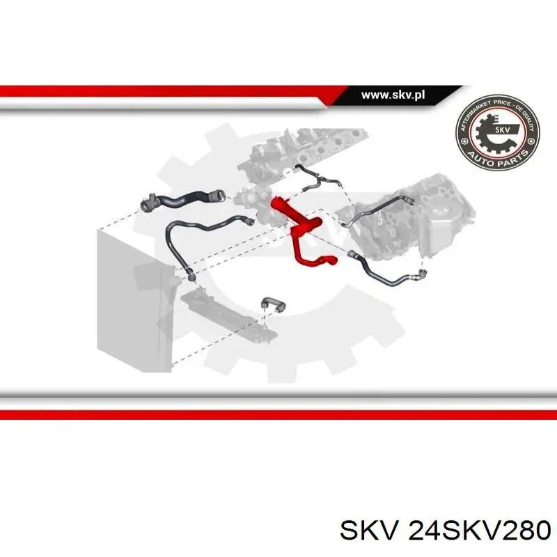 Патрубок радиатора 24SKV280 SKV