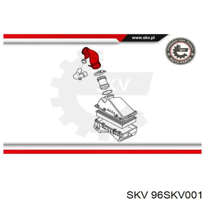Купить 96SKV001 SKV Патрубок расходомера воздуха
