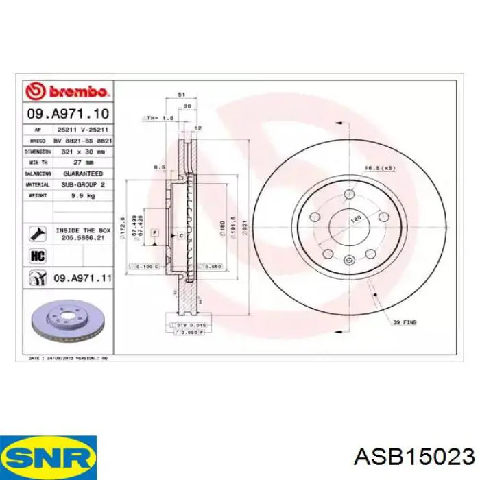Передний датчик АБС SNR ASB15023 цена, от 23.44 USD