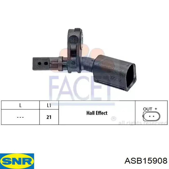 Датчик АБС передний ASB15908 SNR