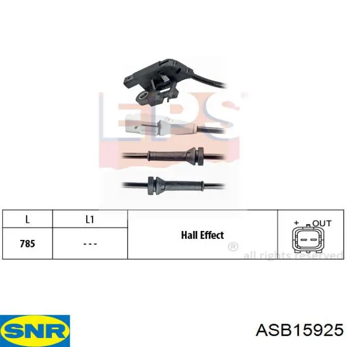 Датчик ABS передний SNR ASB15925