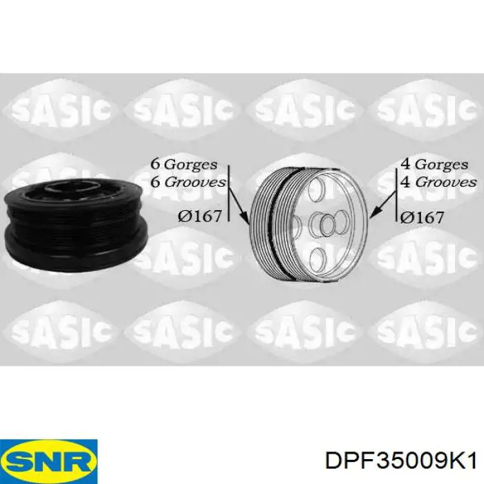 Купить DPF35009K1 SNR Шкив-демпфер коленвала