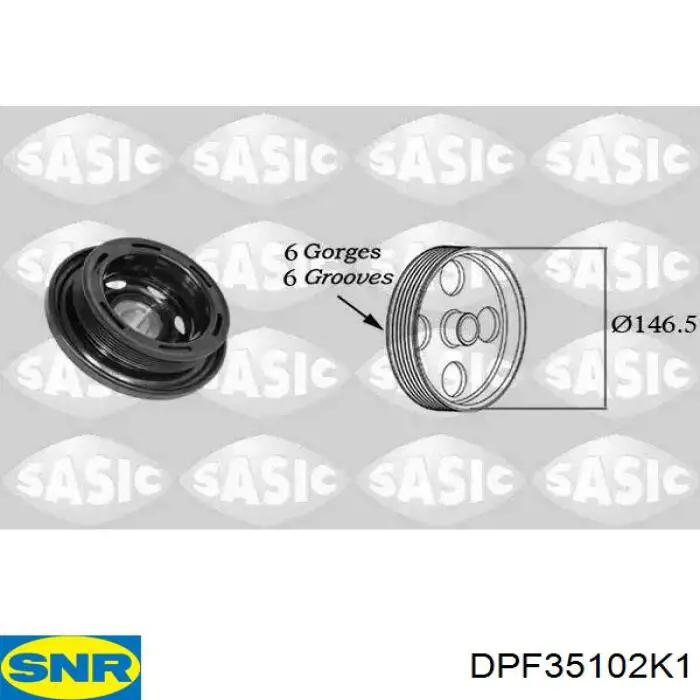 Шкив коленвала (демпфер) SNR DPF35102K1 цена, от 85.68 USD