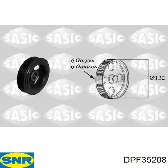 Шкив коленвала (демпфер) SNR DPF35208 цена, от 46.34 USD