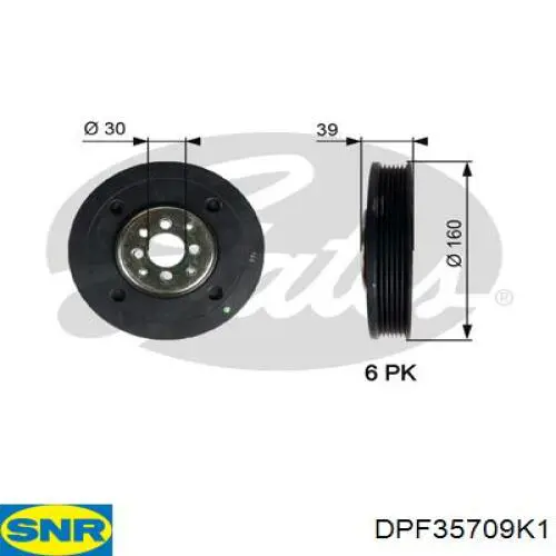 Polea, cigüeñal DPF35709K1 SNR