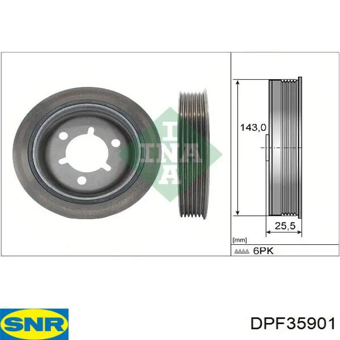 Шкив коленвала DPF35901 SNR