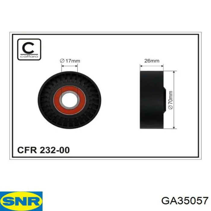 Tensor de correa, correa poli V GA35057 SNR