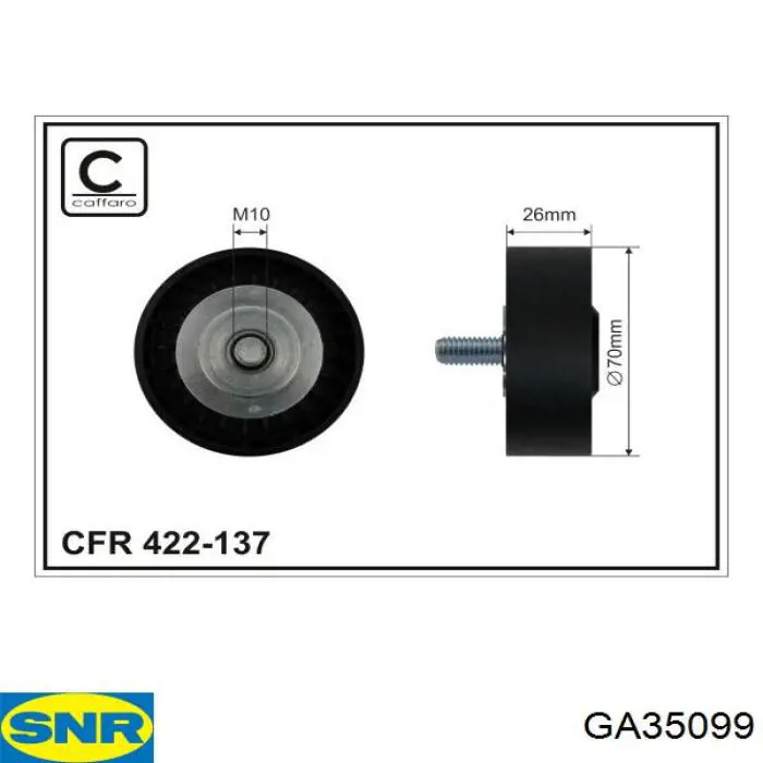 Паразитный ролик приводного ремня SNR GA35099 цена, от 17.31 USD