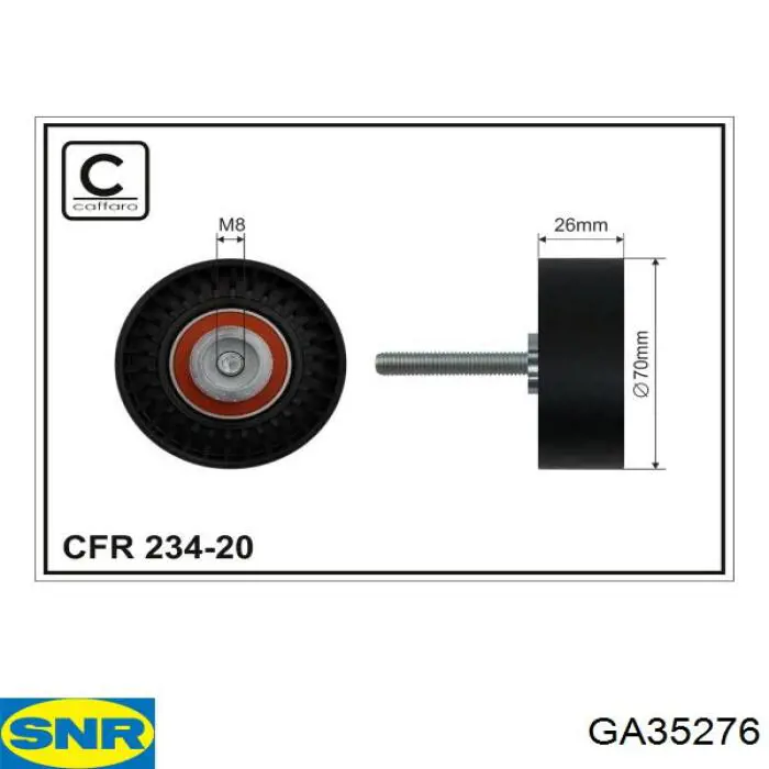 Паразитный ролик приводного ремня SNR GA35276 цена, от 19.81 USD