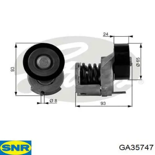 Роликовий модуль натяжителя ремня SNR GA35747 цена, от 35.82 USD