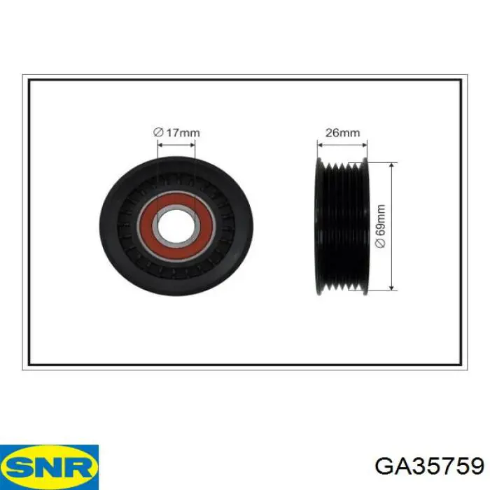 Роликовий модуль натяжителя ремня SNR GA35759 цена, от 35.48 USD