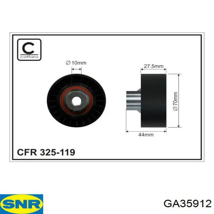Паразитный ролик приводного ремня SNR GA35912 цена, от 28.95 USD