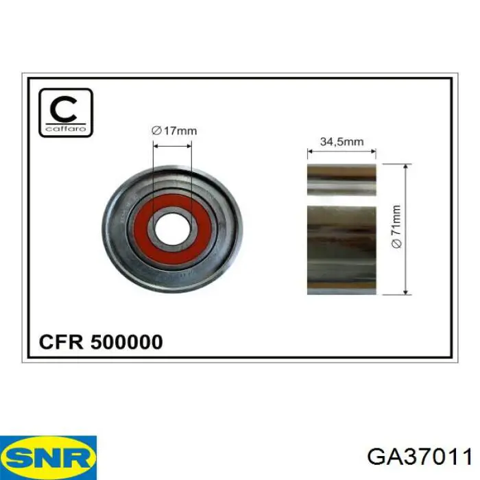 Polea inversión / guía, correa poli V GA37011 SNR