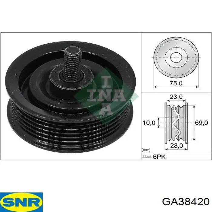 Паразитный ролик ГРМ GA38420 SNR