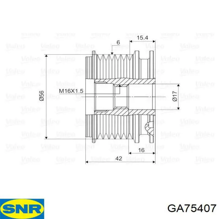 Инерционный шкив SNR GA75407 цена, от 30.76 USD