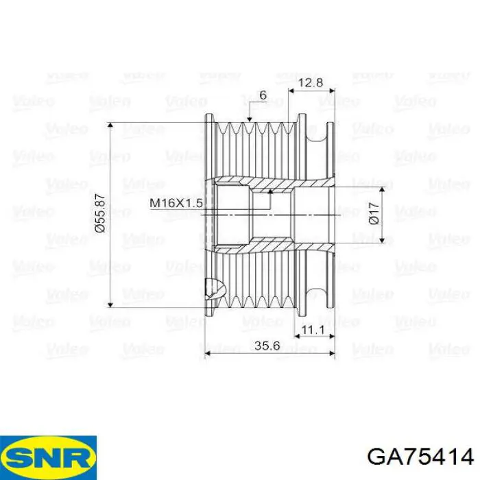 Купить GA75414 SNR Шкив ремня генератора