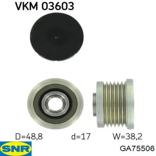 GA75506 SNR Обгонная муфта генератора