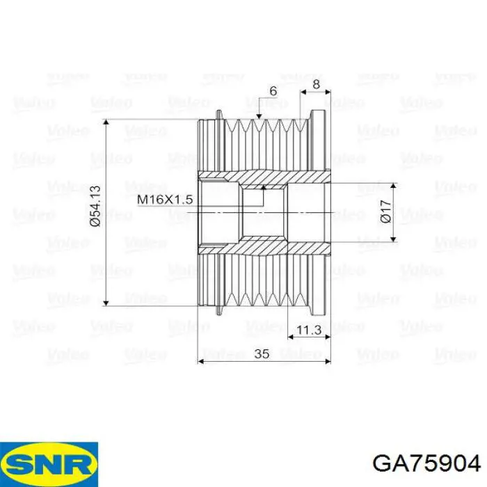 Шкив генератора GA75904 SNR