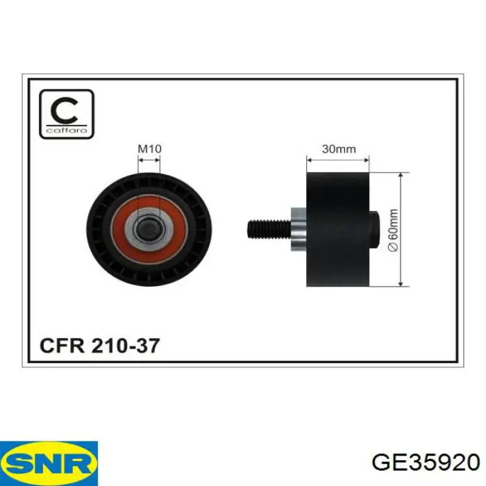 Обводной ролик ремня ГРМ SNR GE35920 цена, от 16.63 USD