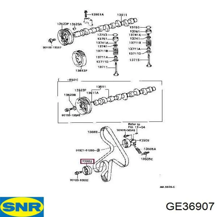 Ролик ремня ГРМ, паразитный SNR GE36907