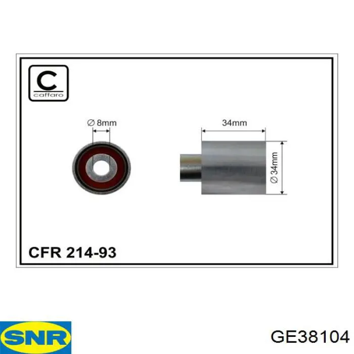 Обводной ролик ремня ГРМ SNR GE38104 цена, от 17.18 USD
