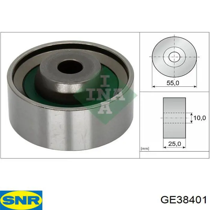 Обводной ролик ремня ГРМ SNR GE38401 цена, от 11.40 USD