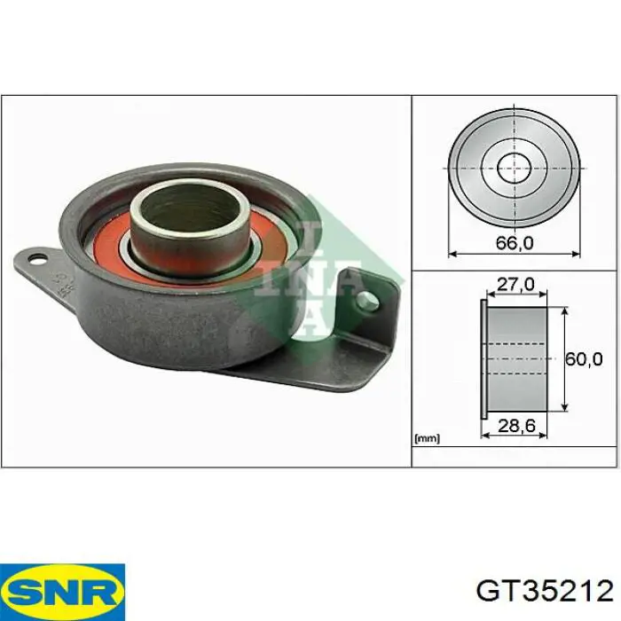 Polea tensora, correa dentada, bomba de alta presión GT35212 SNR