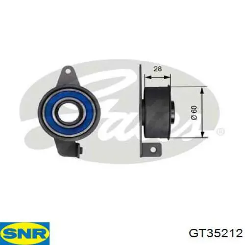 Ролик натяжителя ремня ТНВД SNR GT35212 цена, от 14.65 USD