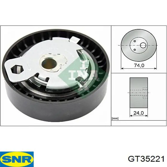Ролик натяжителя ремня газораспределения SNR GT35221 цена, от 24.00 USD