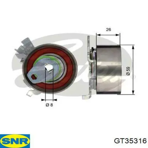 Ролик натяжителя ремня газораспределения SNR GT35316 цена, от 19.21 USD