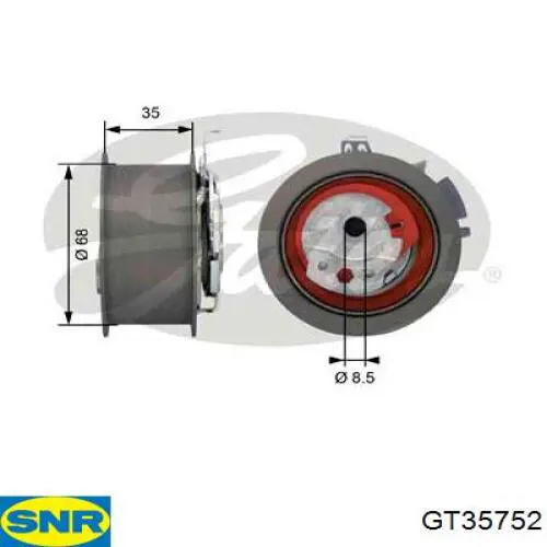 Ролик натяжителя ремня газораспределения SNR GT35752 цена, от 48.52 USD