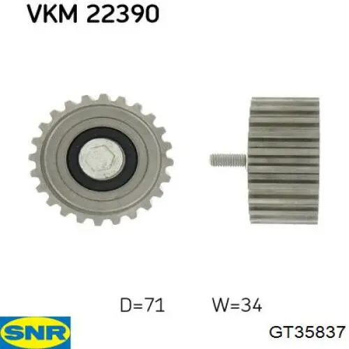 Обводной ролик ремня ГРМ SNR GT35837 цена, от 27.89 USD
