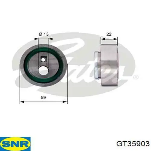 Ролик натягувача ременя ГРМ GT35903 SNR