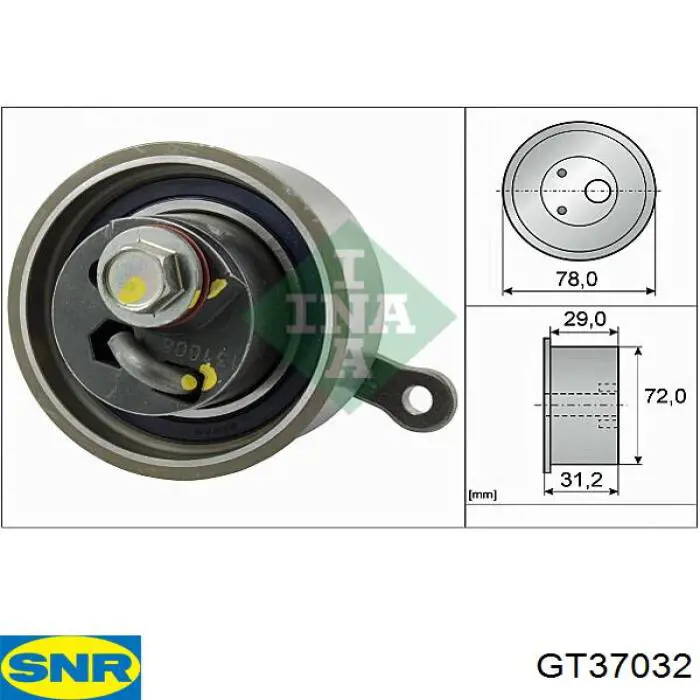 GT37032 SNR Ролик натяжителя ремня ГРМ