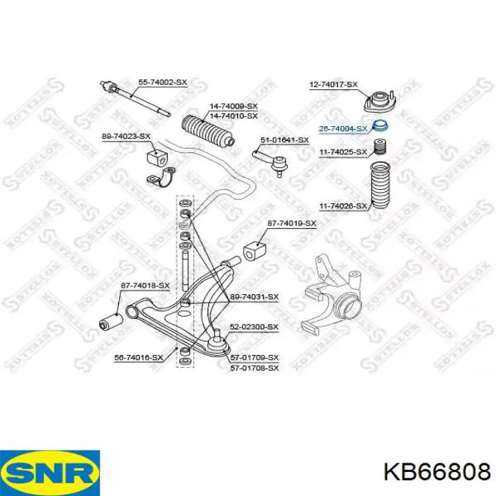 Опора переднего амортизатора KB66808 SNR