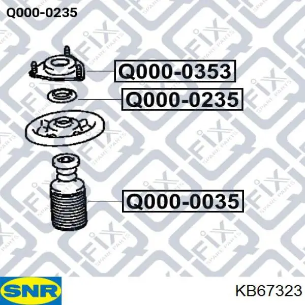Втулка штока амортизатора переднего KB67323 SNR