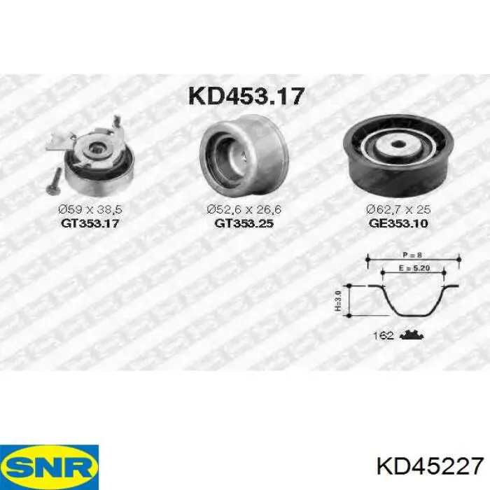 Купить KD45227 SNR Комплект ГРМ