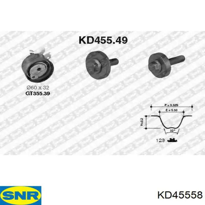 Комплект ГРМ KD45558 SNR