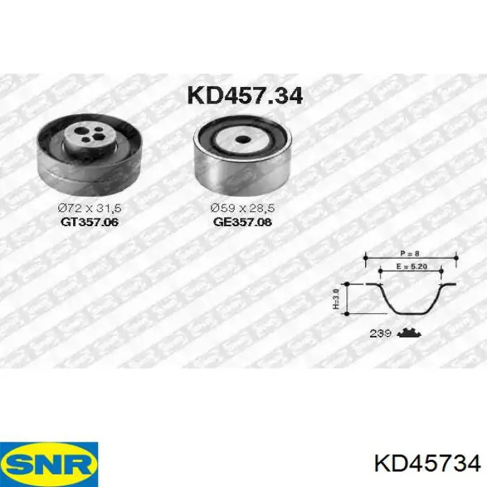 KD45734 SNR ролик грм