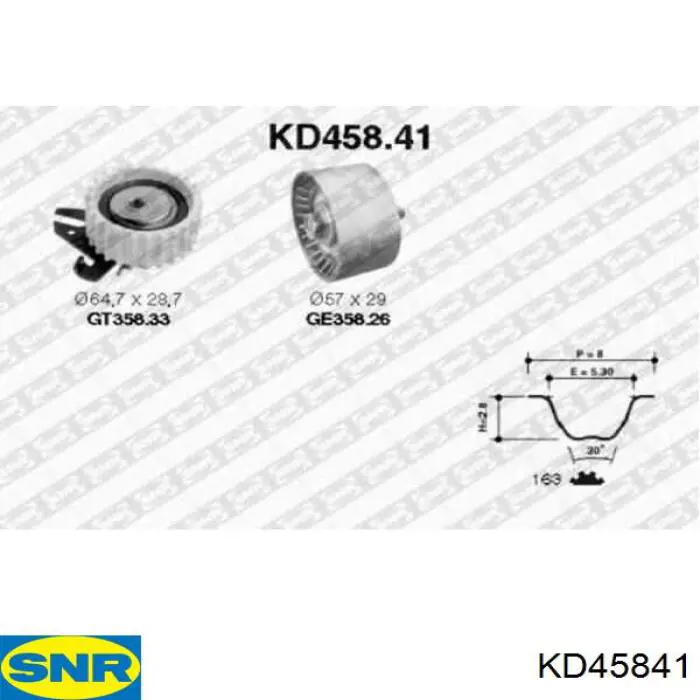 Комплект ремня ГРМ KD45841 SNR